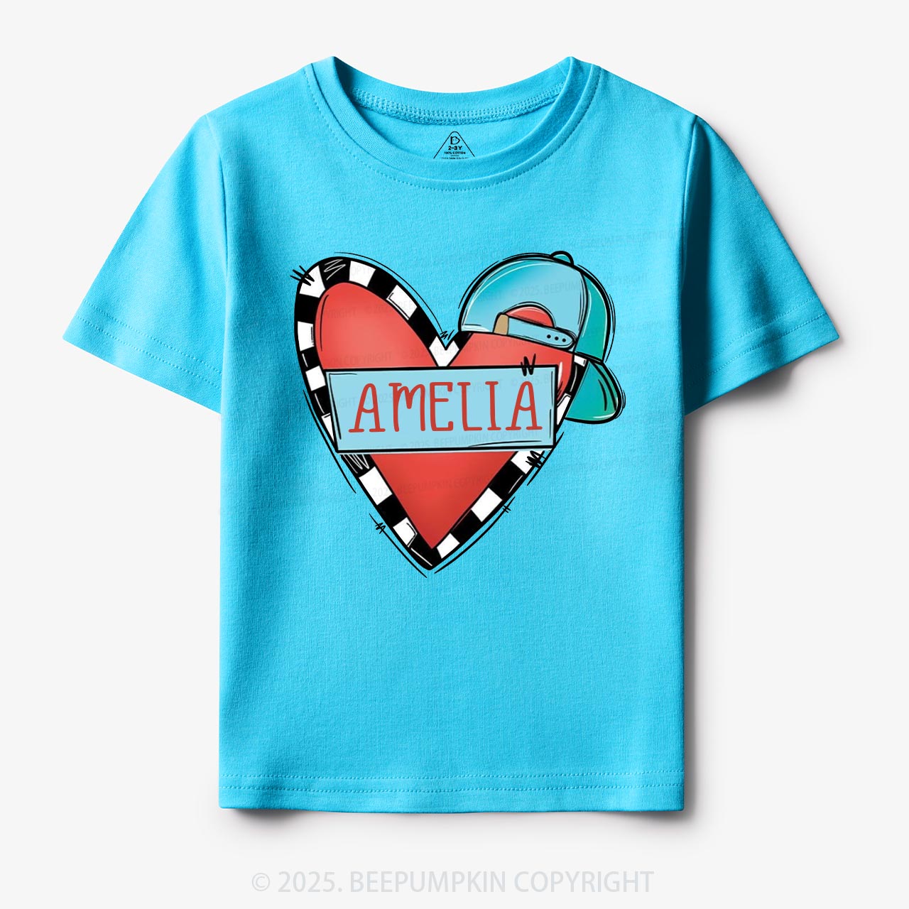 Personalized Cool Heart Toddler&Kid's Tees Beepumpkin