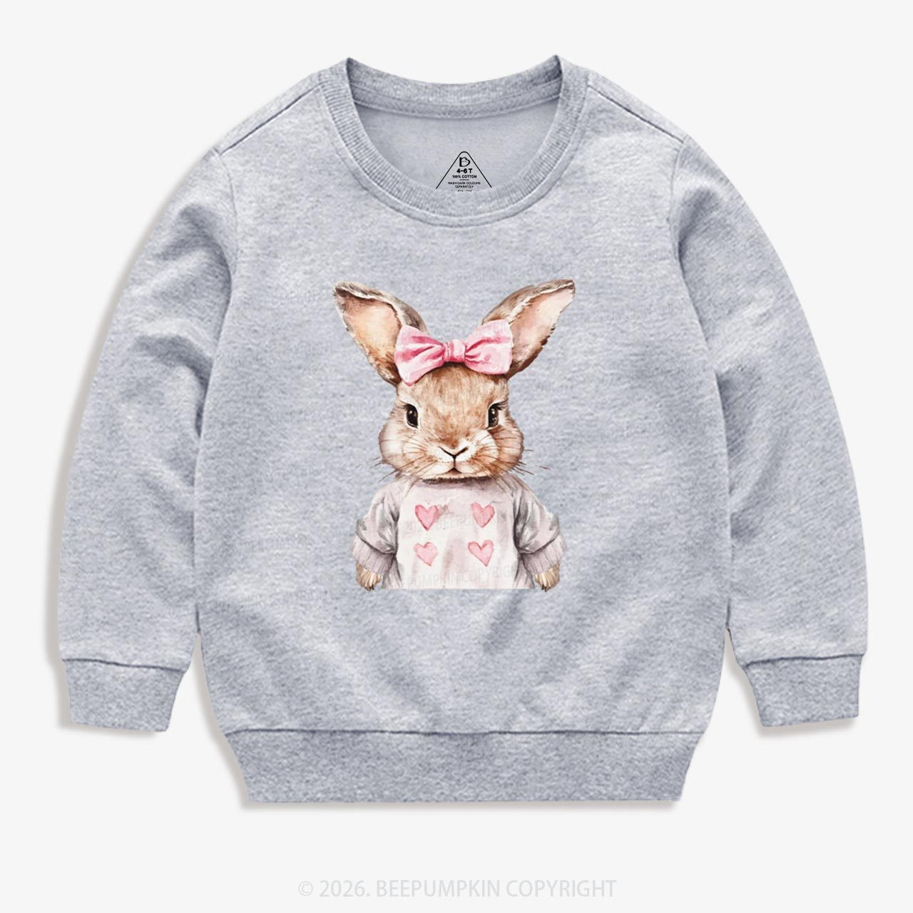 Sweet Bow Bunny Easter Kid's Sweatshirt