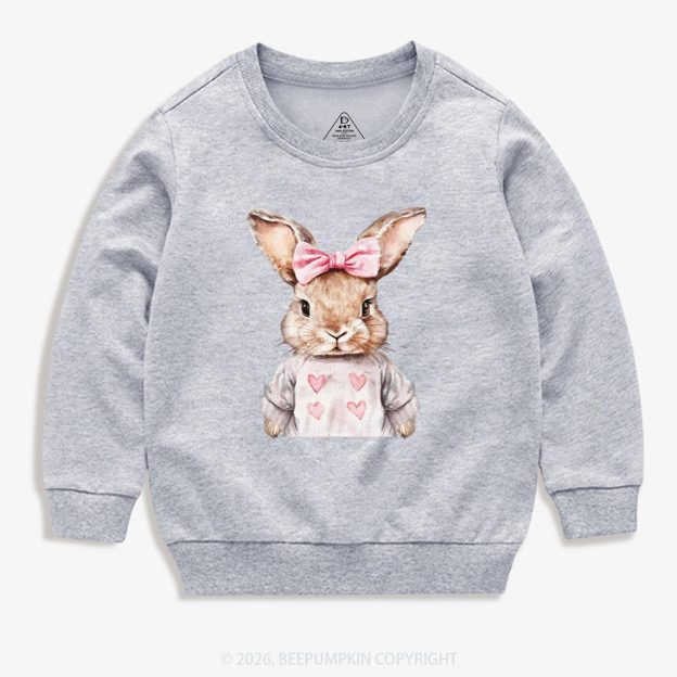 Sweet Bow Bunny Easter Kid's Sweatshirt