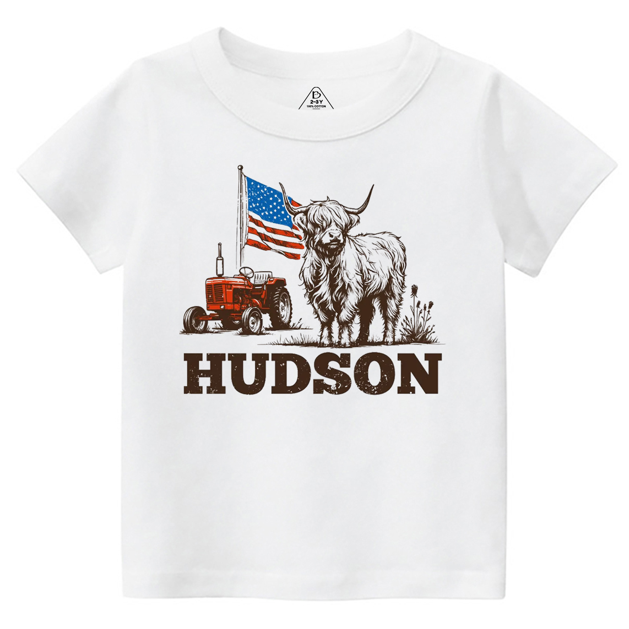 Cow American Flag Toddler&Kid's Tees Beepumpkin 