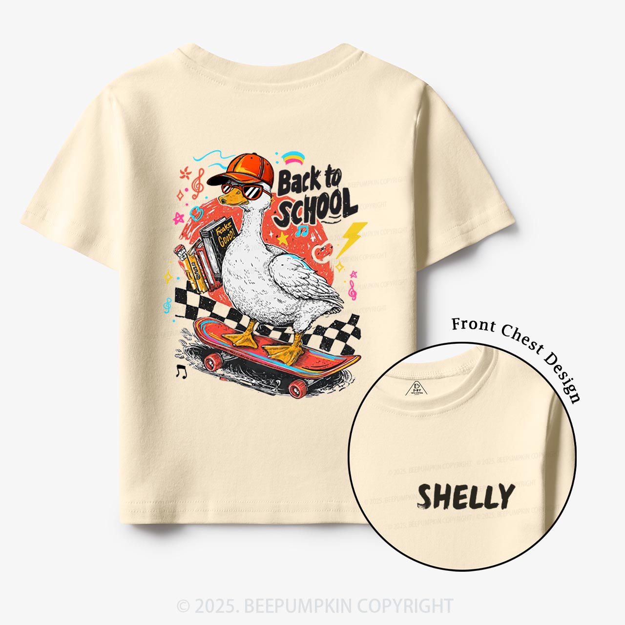 Personalized Funny Skateboard Goose Toddler&Kid's Tees Beepumpkin