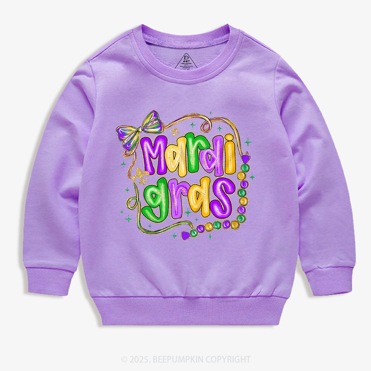 Brushstroke Mardi Gras Kid's Sweatshirt