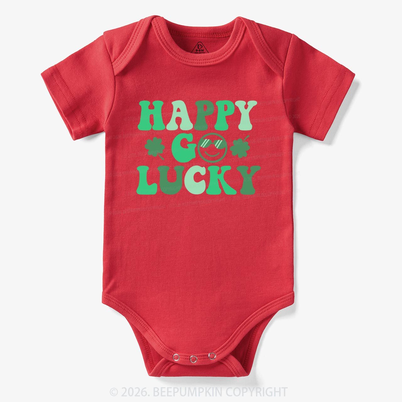 Leaf Happy Go Lucky St.Patricks Day Bodysuit For Baby