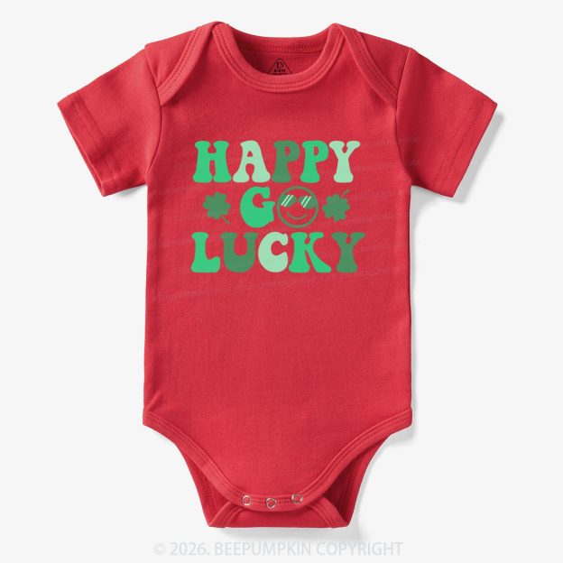 Leaf Happy Go Lucky St.Patricks Day Bodysuit For Baby