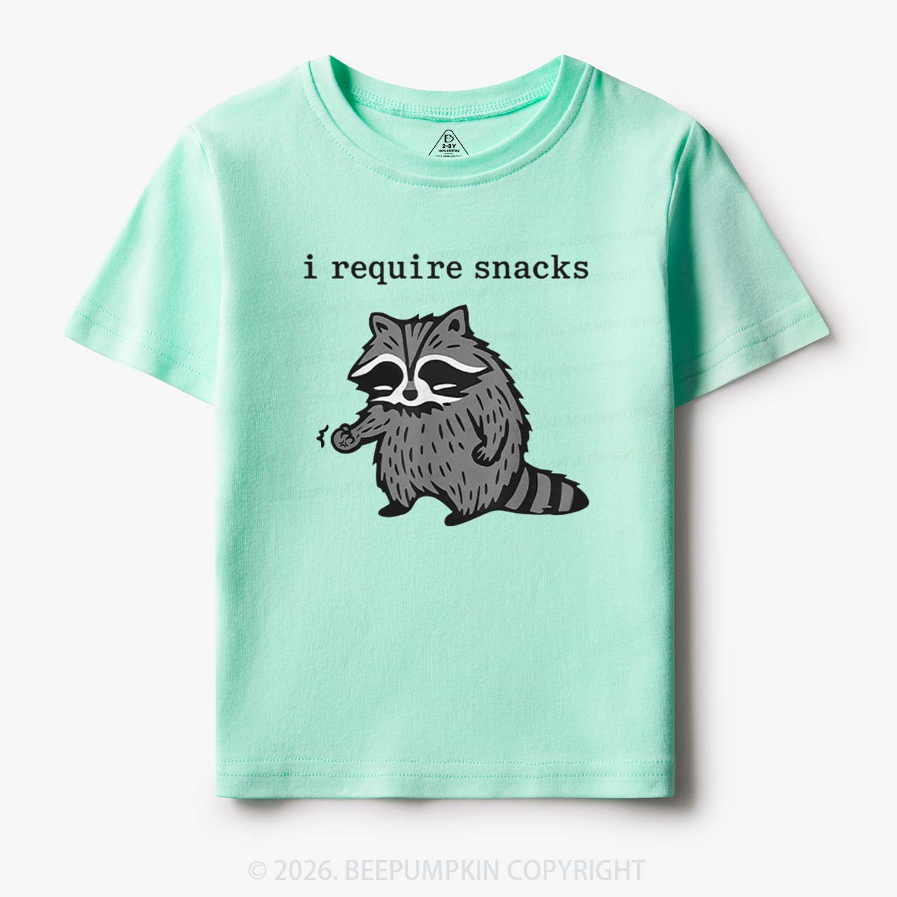 I Require Snacks Raccoon Toddler&Kid's Tees