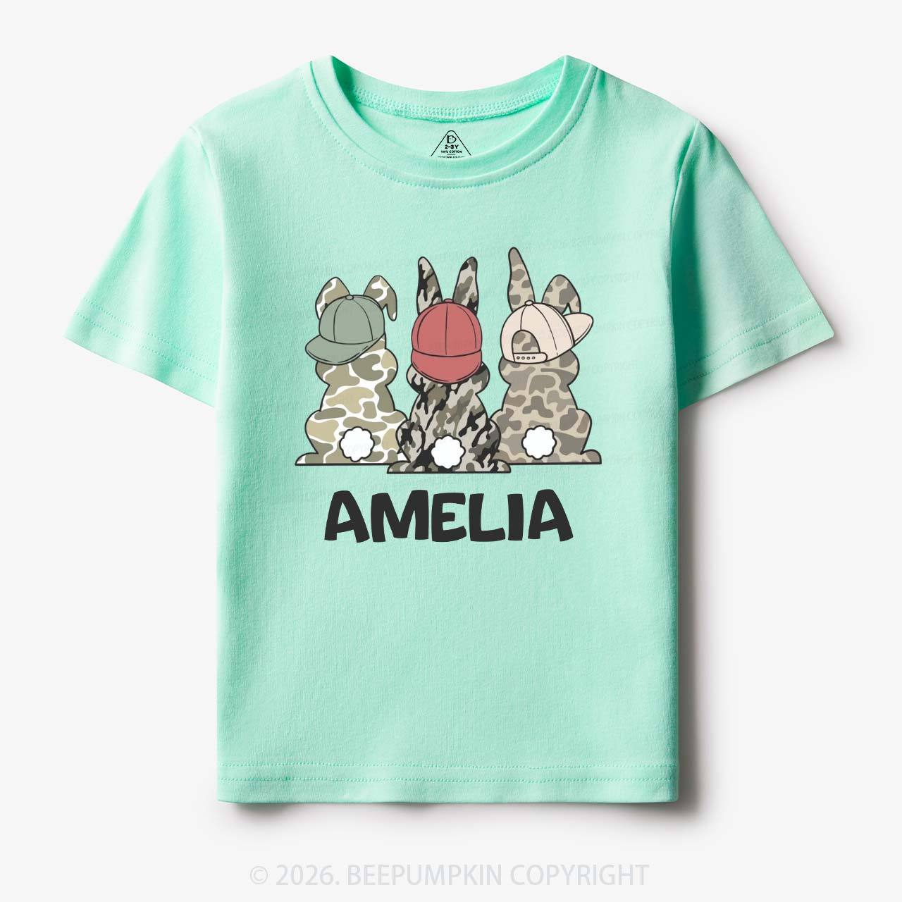 Personalized Camo Easter Bunny Toddler&Kid's Tees