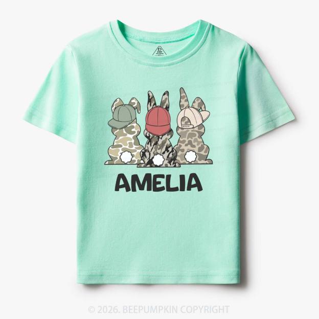 Personalized Camo Easter Bunny Toddler&Kid's Tees