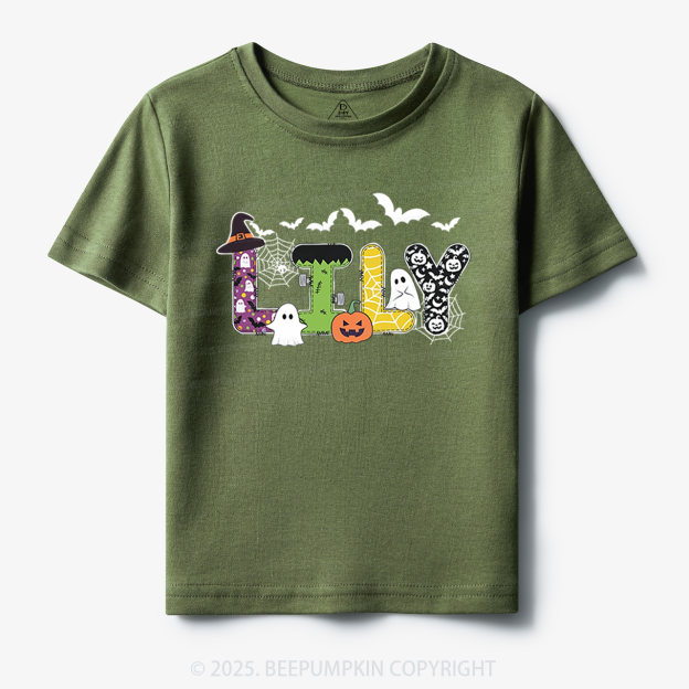 Personalized Halloween Name Toddler&Kid's Tees Beepumpkin