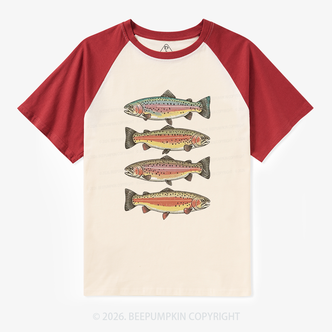Trout Fish Vintage Raglan T-Shirt