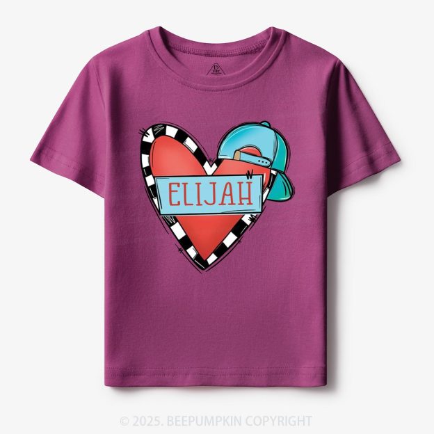 Personalized Cool Heart Toddler&Kid's Tees Beepumpkin
