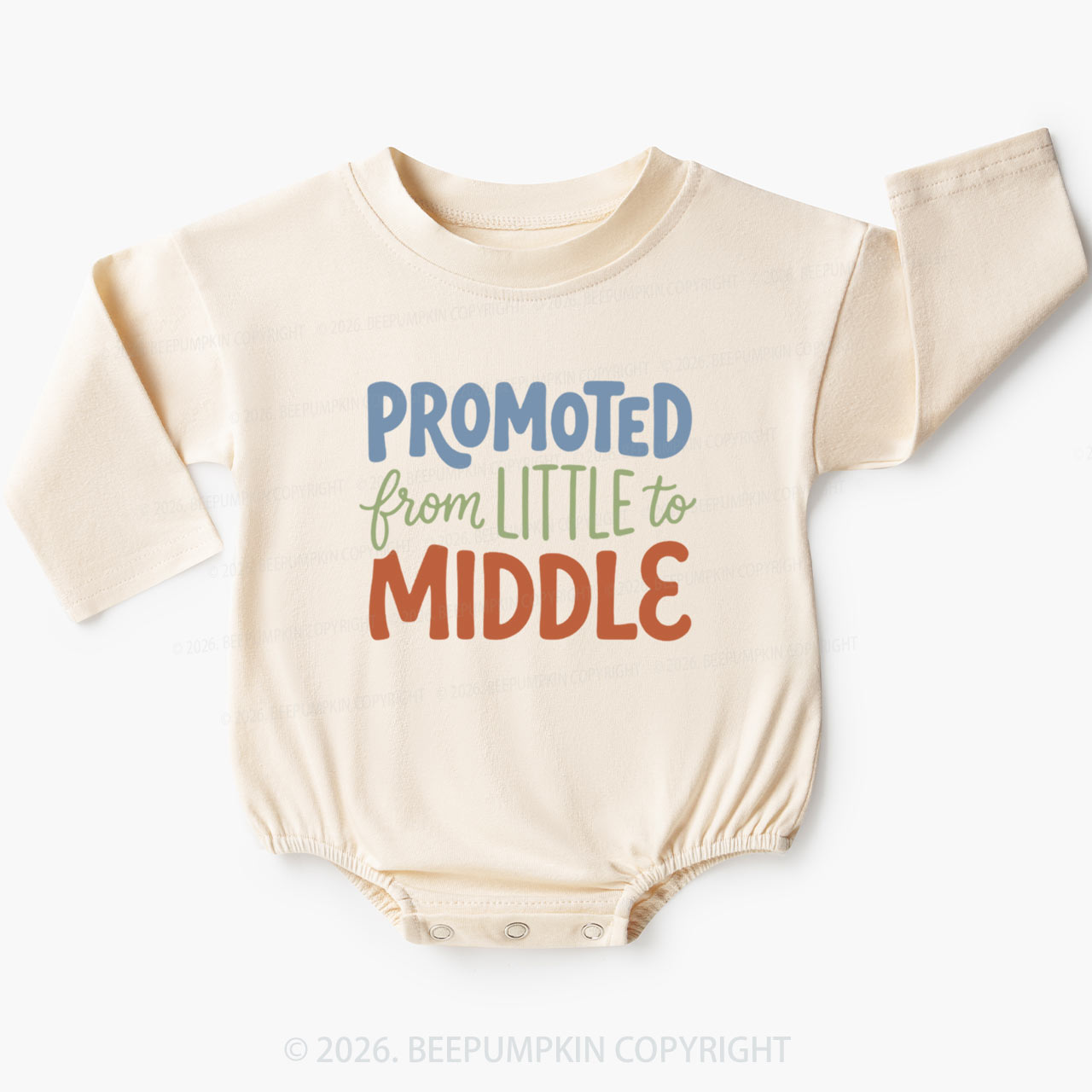 Promoted From Little To Middle Baby Bubble Romper