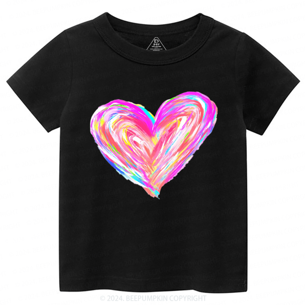 Rainbow Heart Valentines Toddler&Kids Tees Beepumpkin