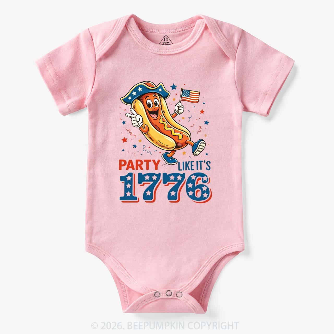 Party Like It's 1776 4th Of July Hot Dog Bodysuit