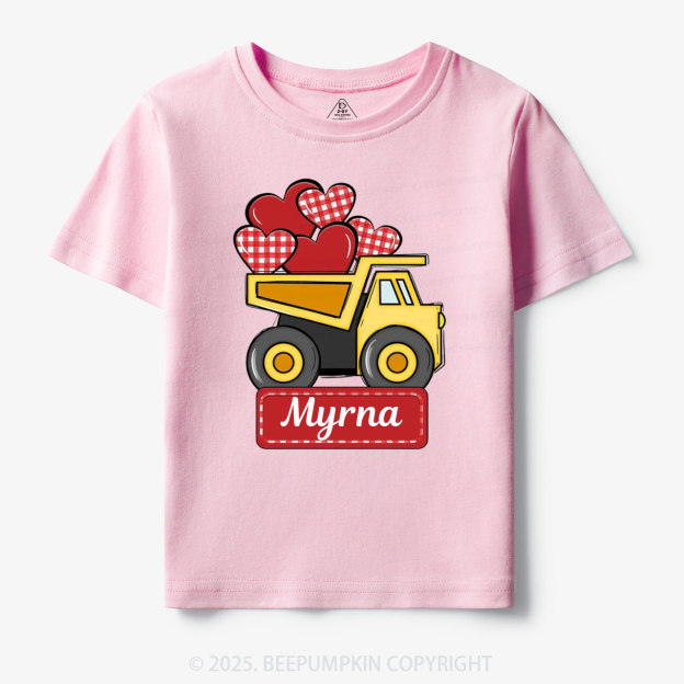 Personalized Truck Valentine Toddler&Kid's Tees Beepumpkin