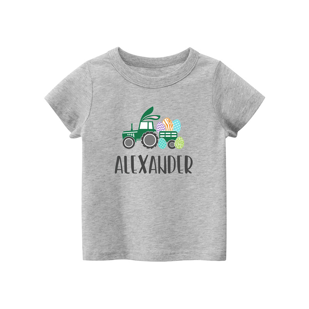 Personalized Easter Custom Name Tractor Kids Shirt