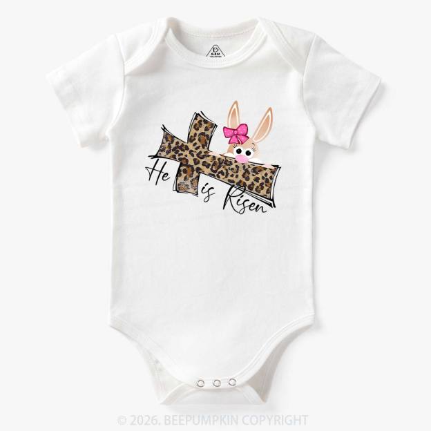 Faith Bunny & Leopard Cross Baby Bodysuit