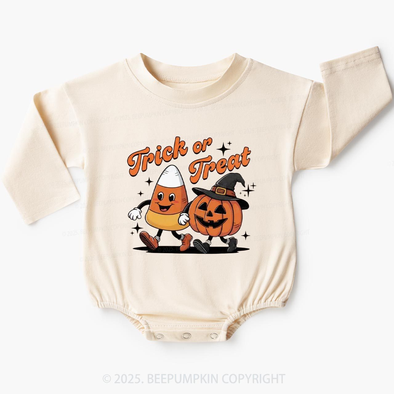 Halloween Trick Or Treat Baby Bubble Romper Beepumpkin