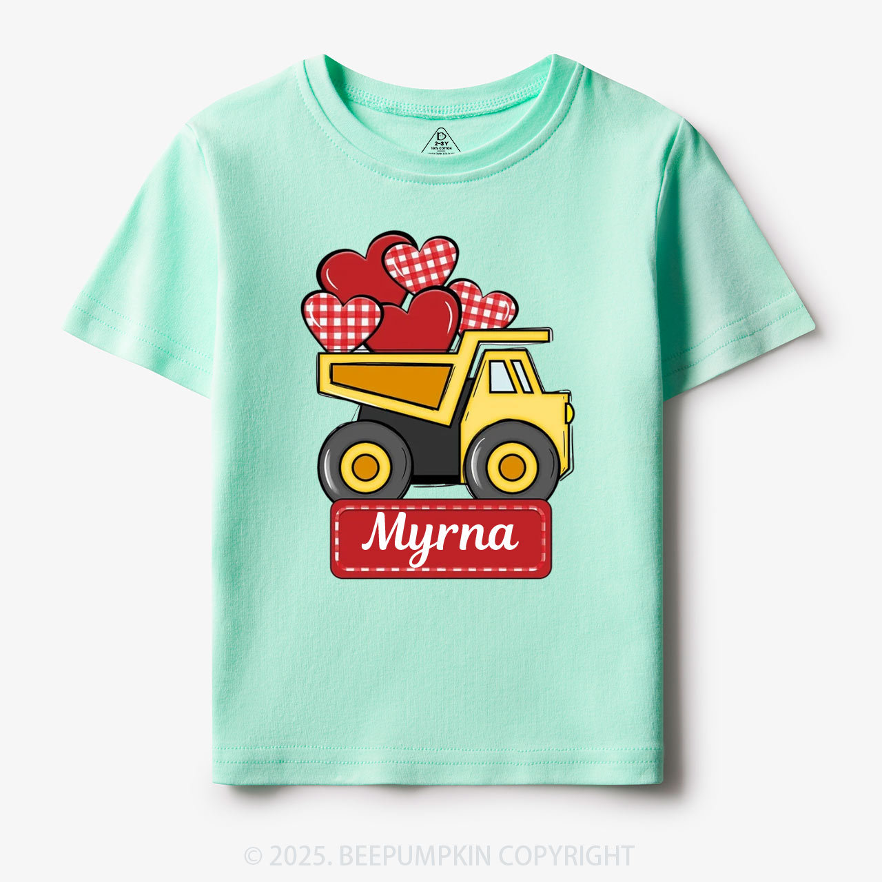 Personalized Truck Valentine Toddler&Kid's Tees Beepumpkin