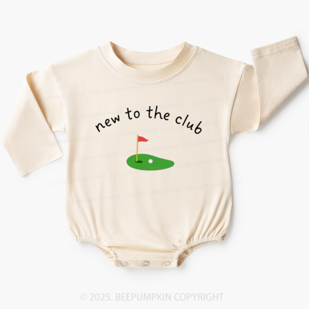 New To The Club Golf Baby Bubble Romper Beepumpkin