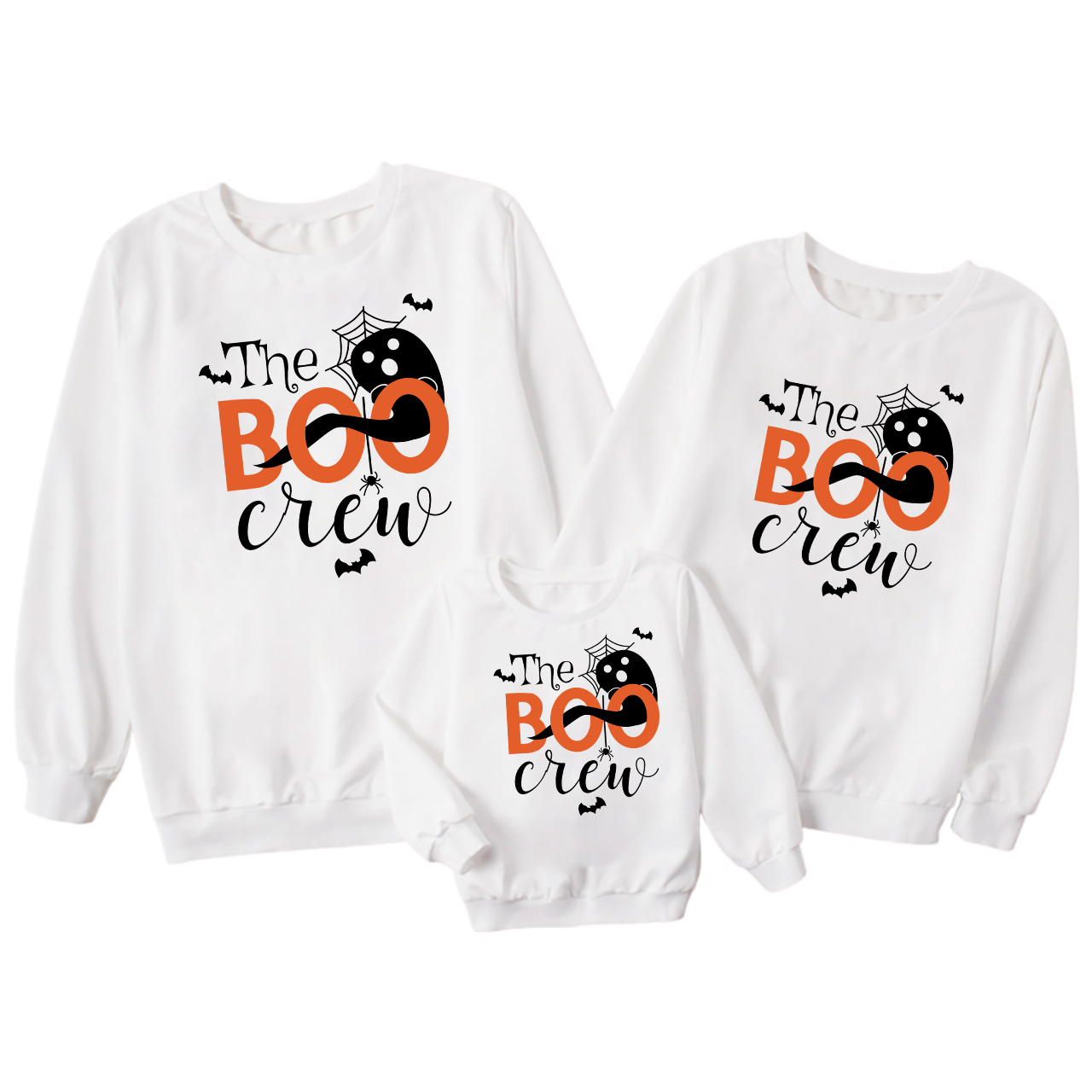 The Boo Crew Spider Web Halloween Family Party Matching Sweatshirts