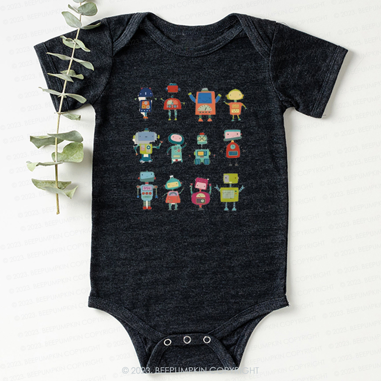 Fun Robot Crew Bodysuit For Baby