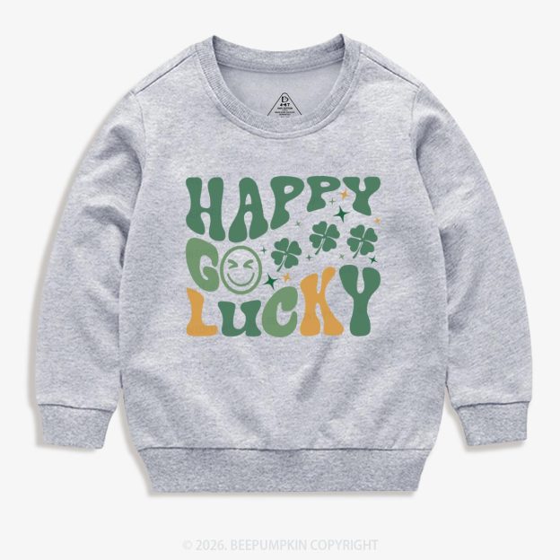 Happy Go Lucky Retro Kids Sweatshirt