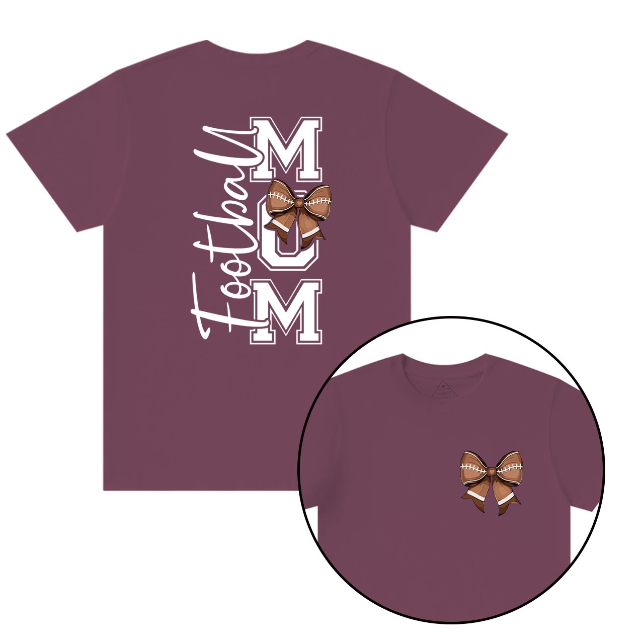 Love, Bows & Football Mama T-Shirts Beepumpkin