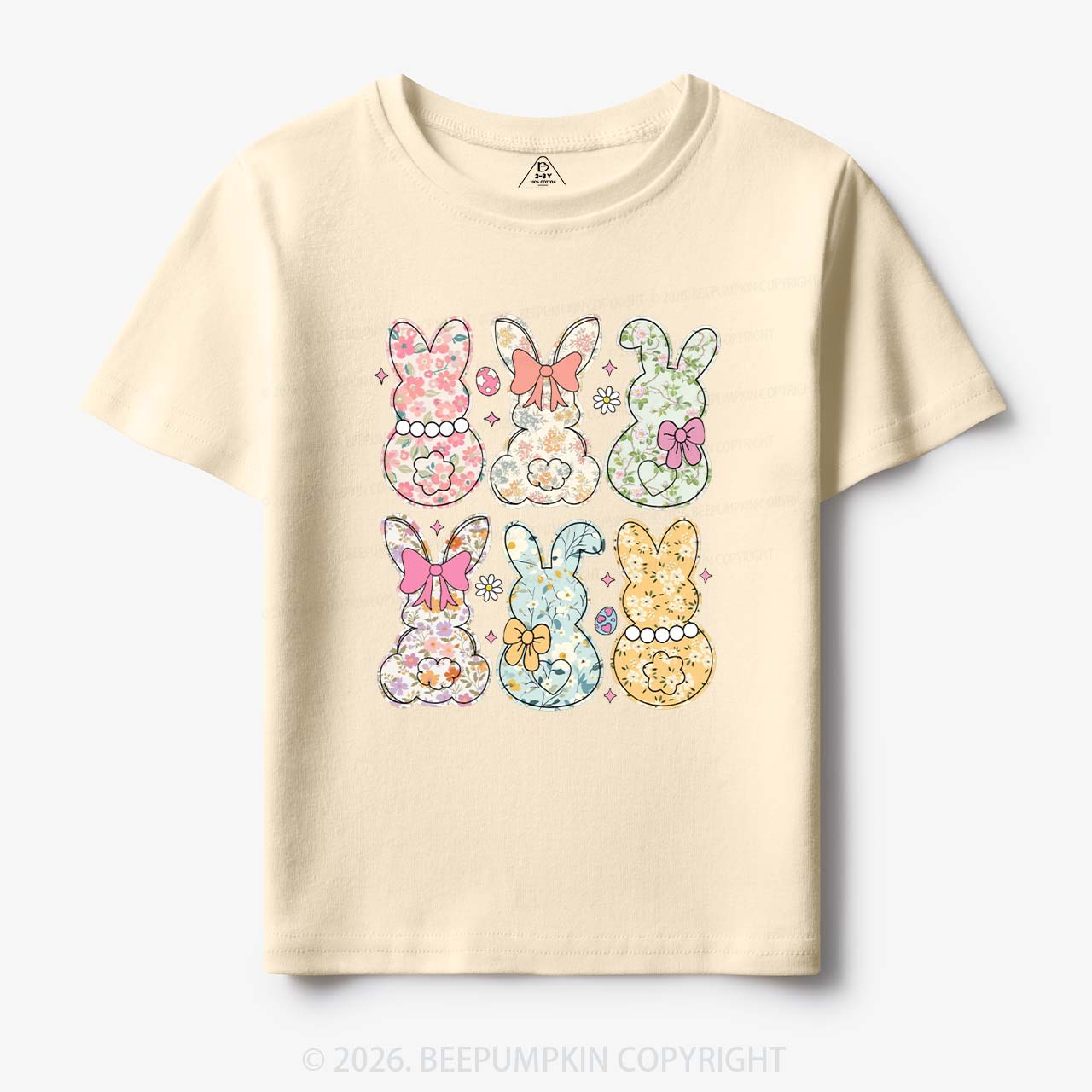 Vintage Spring Floral Bunny Bows Toddler&Kid's Tees