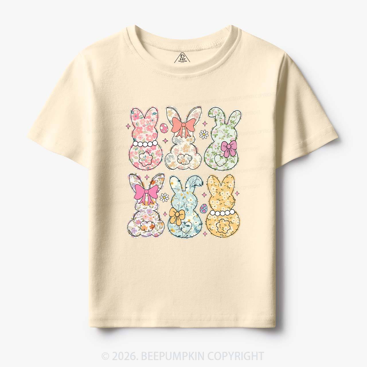 Vintage Spring Floral Bunny Bows Toddler&Kid's Tees