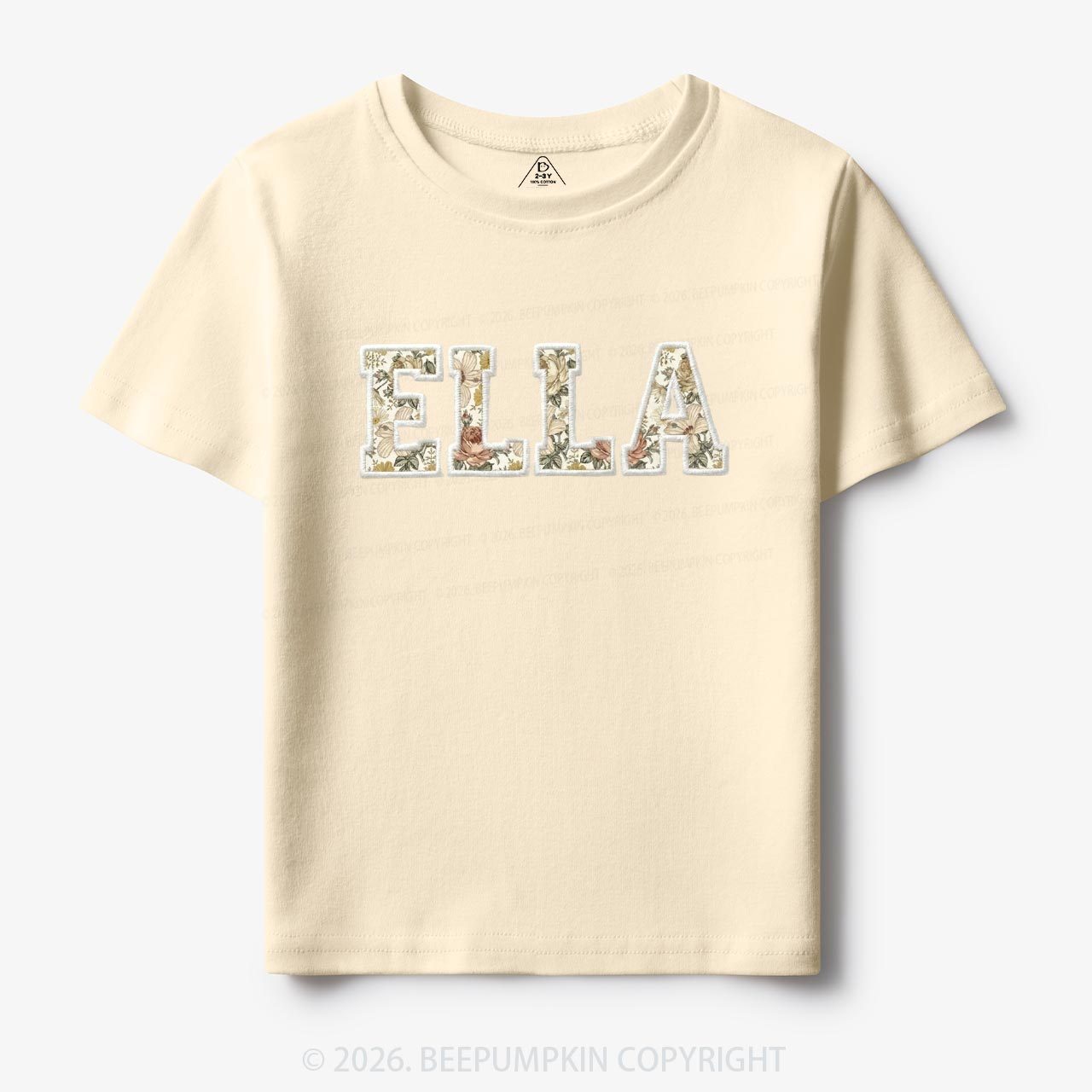 Personalized Applique Wildflower Print Toddler&Kid's Tees