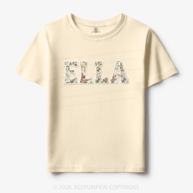 Personalized Applique Wildflower Print Toddler&Kid's Tees