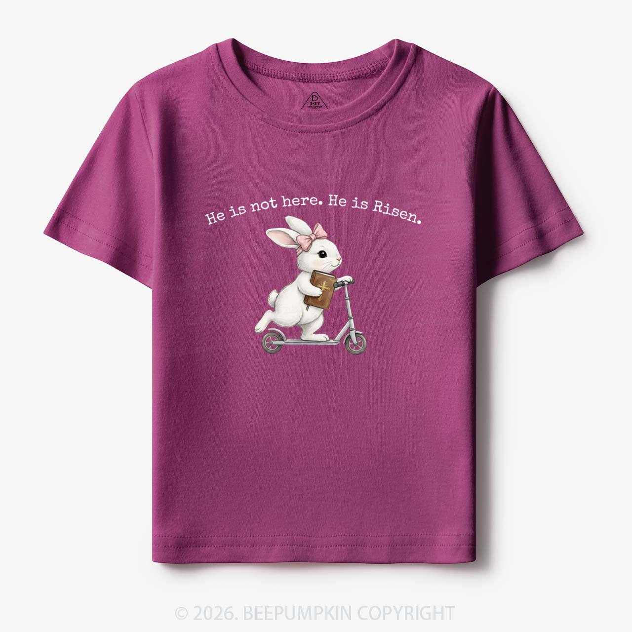He Is Not Here He is Risen Rabbit Christian Easter Toddler&Kid's Tees