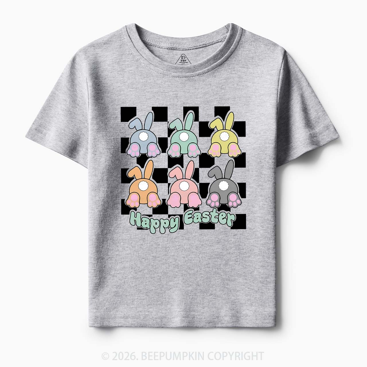 Happy Easter Bunnies Checkered Toddler&Kid's Tees