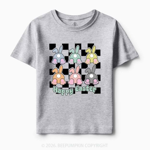 Happy Easter Bunnies Checkered Toddler&Kid's Tees