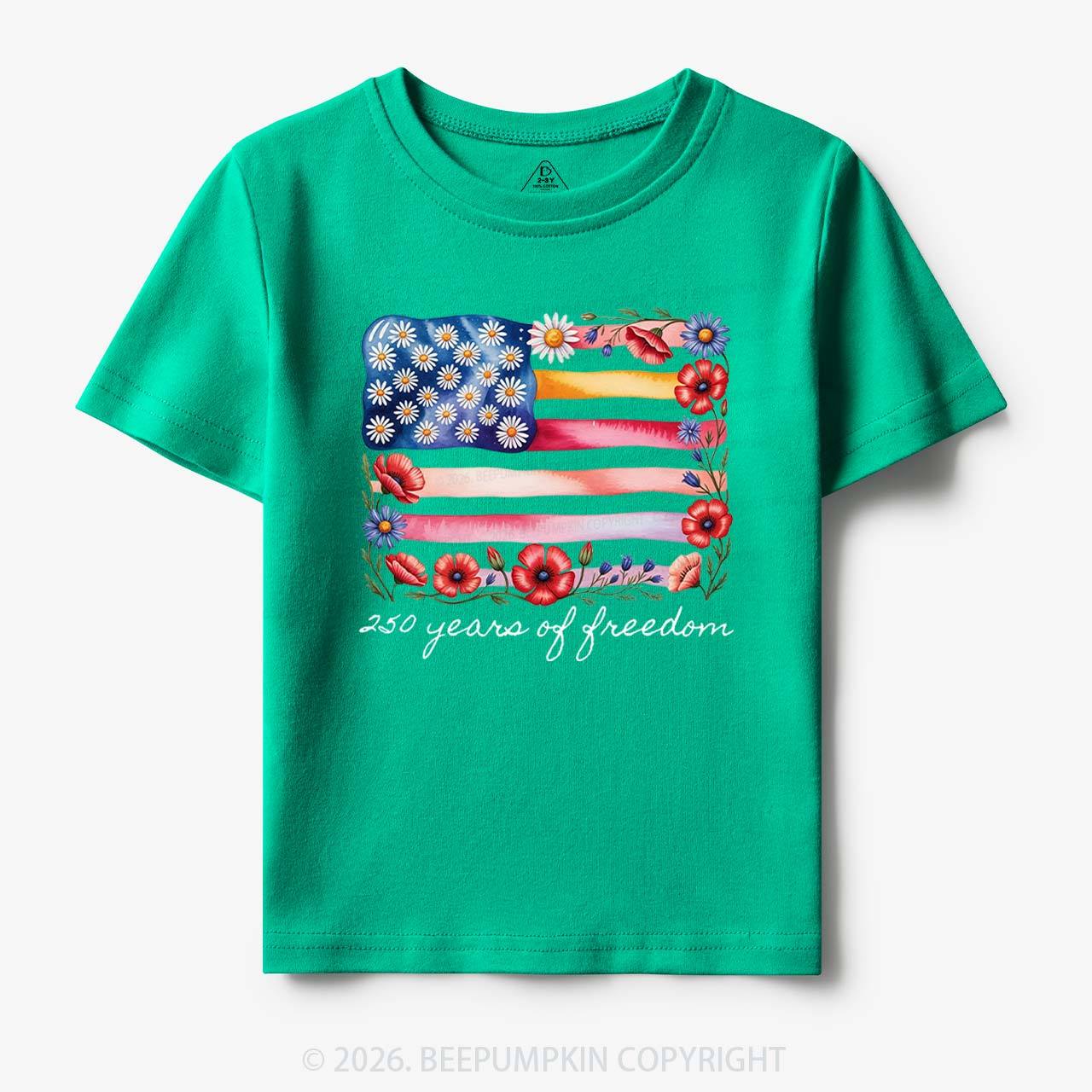250 Years of Freedom Patriotic Toddler&Kid's Tees