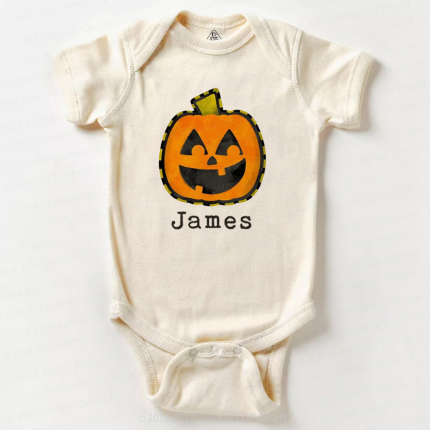 Personalized Halloween Fall Pumpkin Baby Bodysuits 