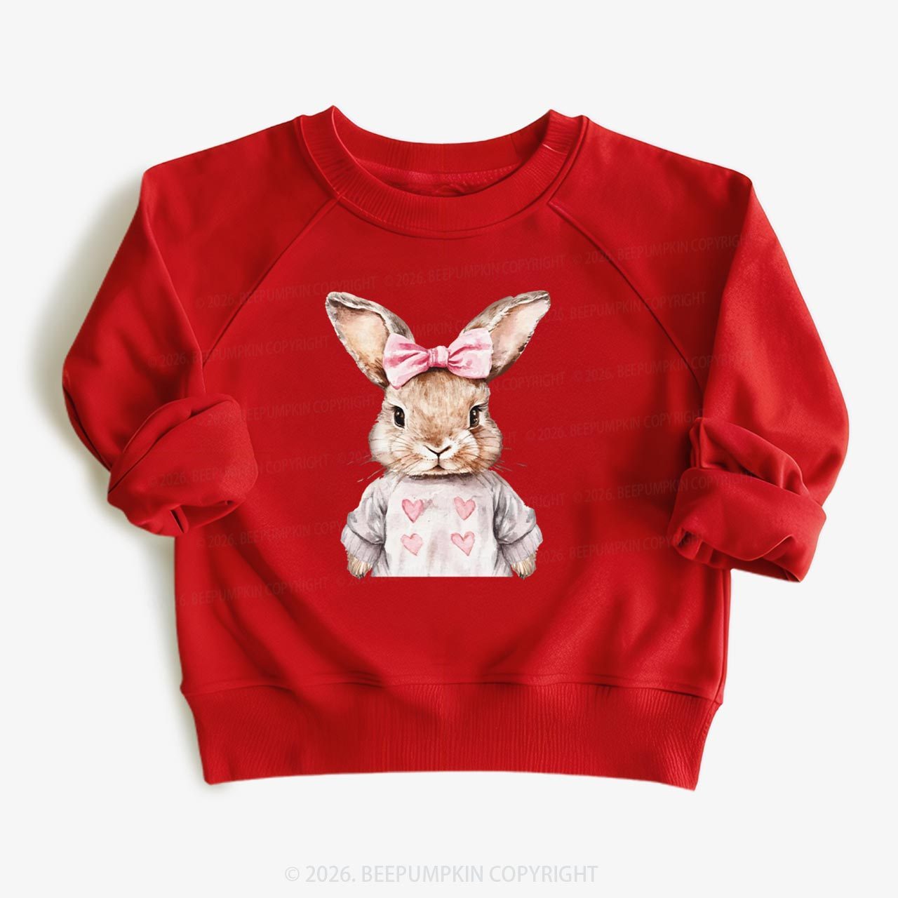 Sweet Bow Bunny Easter Kid's Sweatshirt