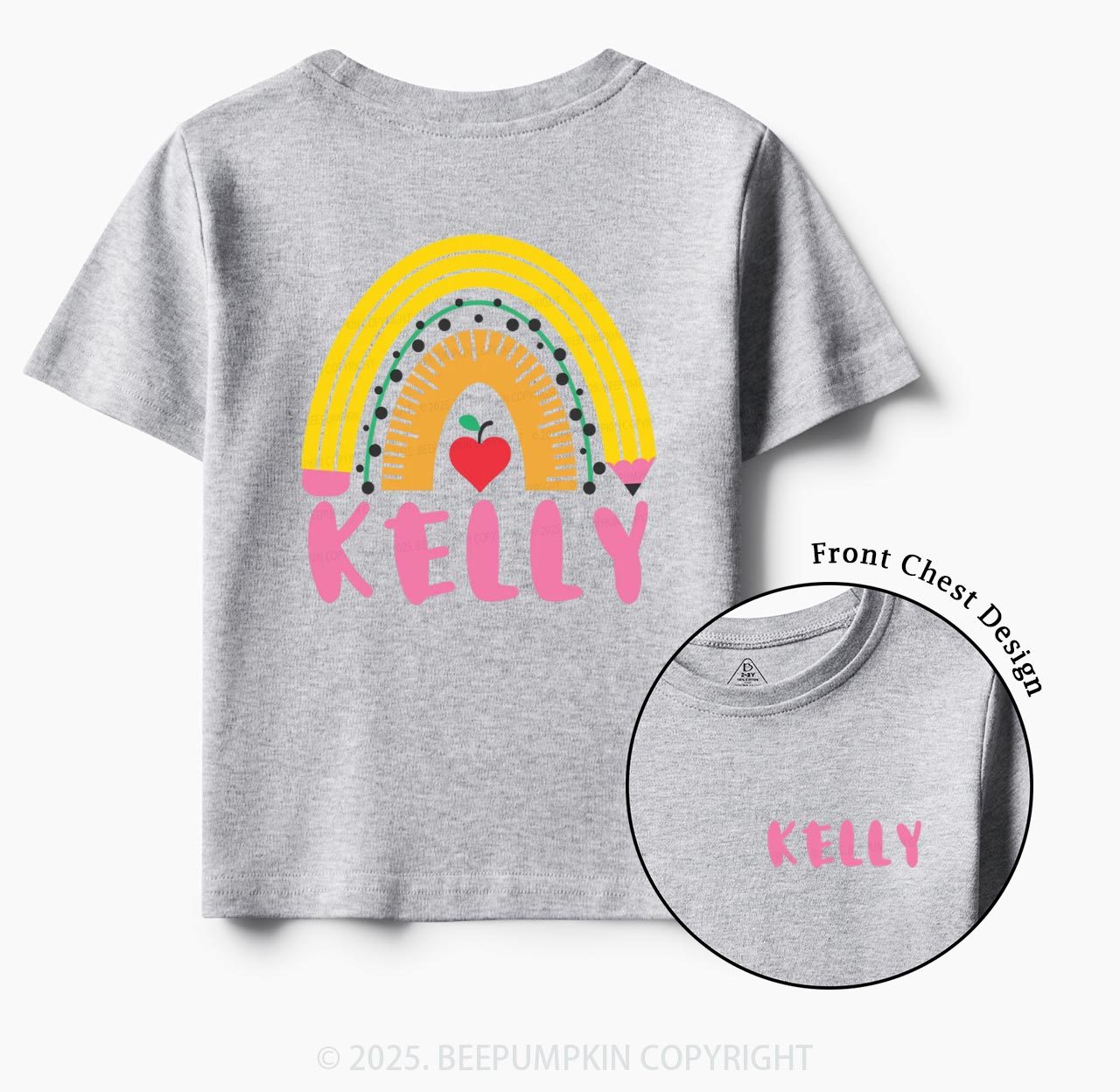 Personalized Pencil Rainbow Toddler&Kid's Tees Beepumpkin
