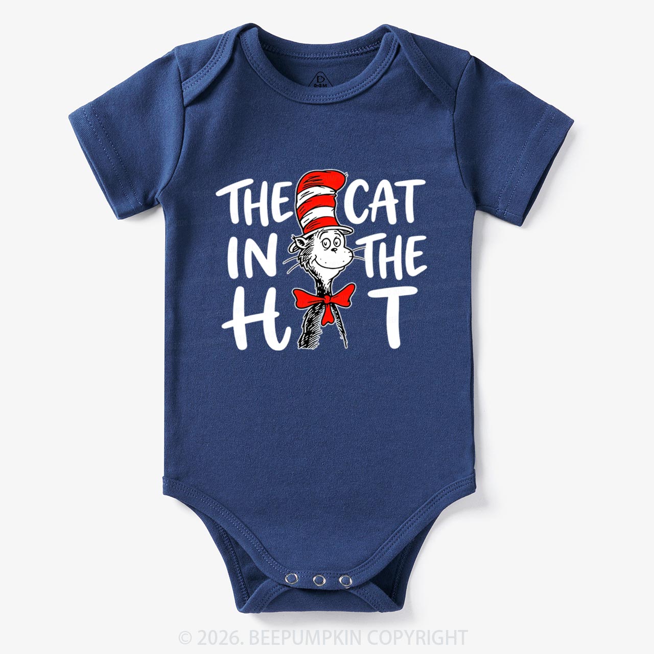 Whimsical Cat In The Hat Baby Bodysuit