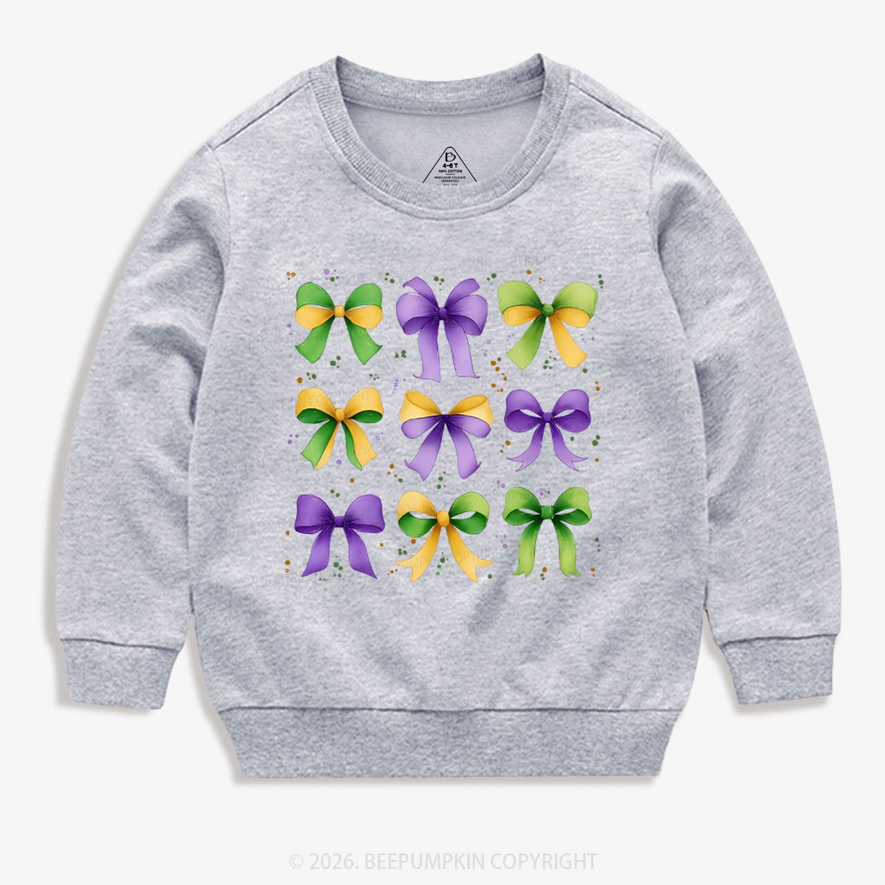 Kids Mardi Gras Ribbon Bows Kid's Sweatshirt