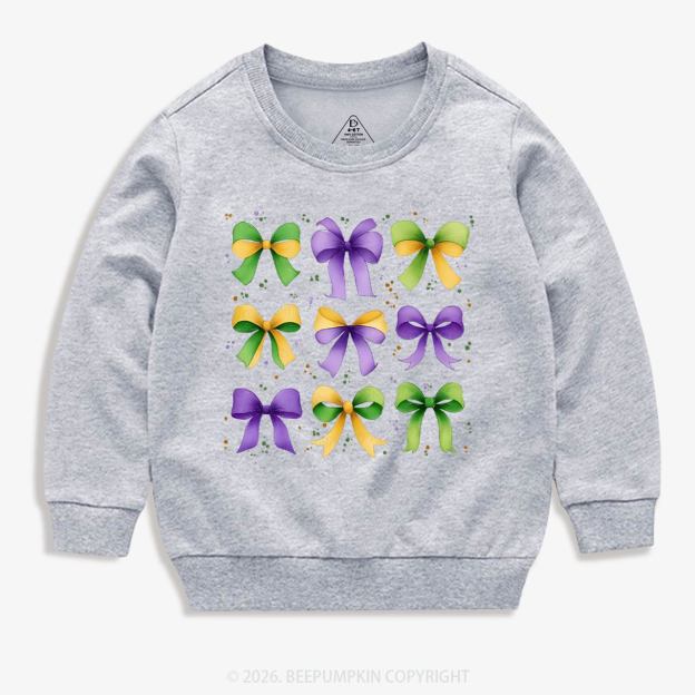Kids Mardi Gras Ribbon Bows Kid's Sweatshirt