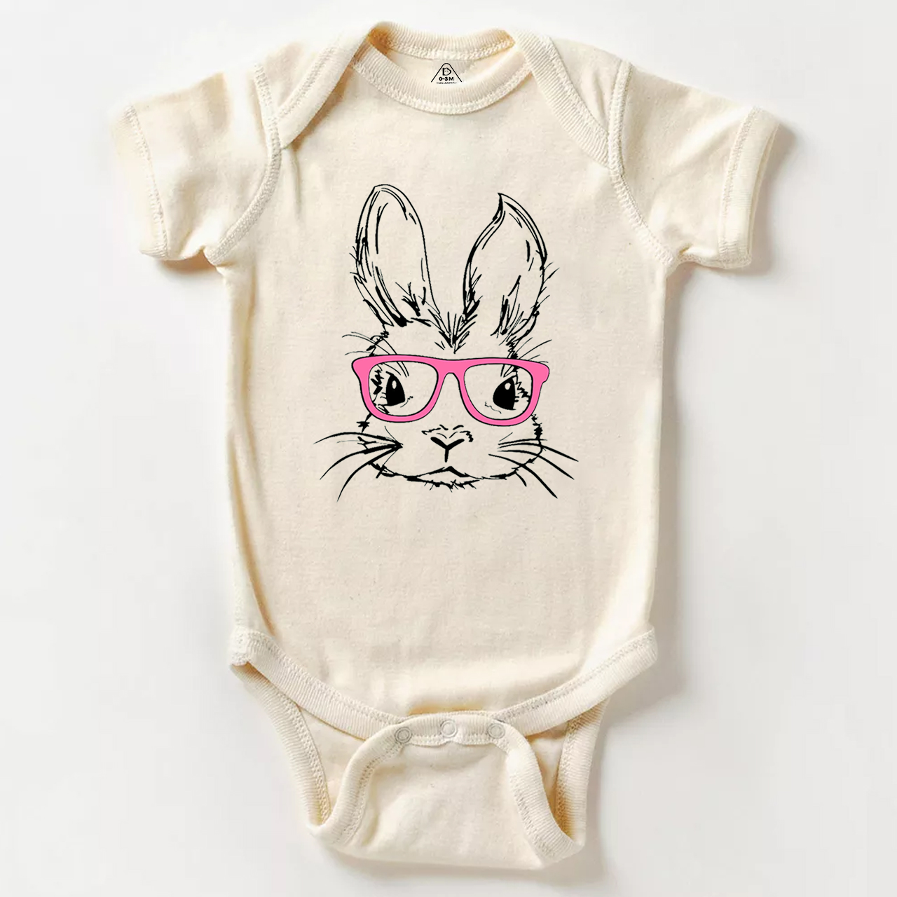 Easter Bunny With Pink Glasses Bunny Bodysuit Beepumpkin