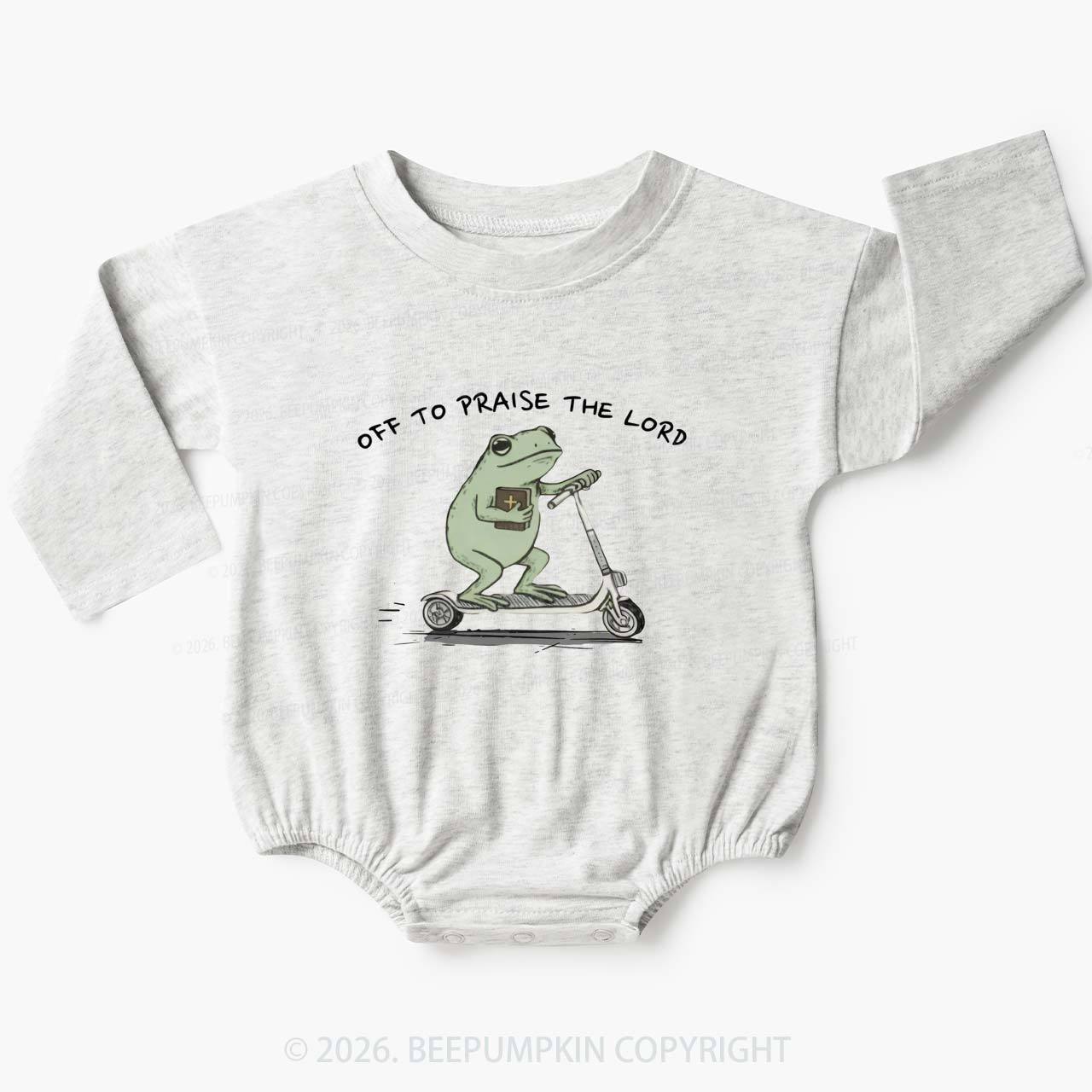 Frog Off To Praise The Lord Baby Bubble Romper
