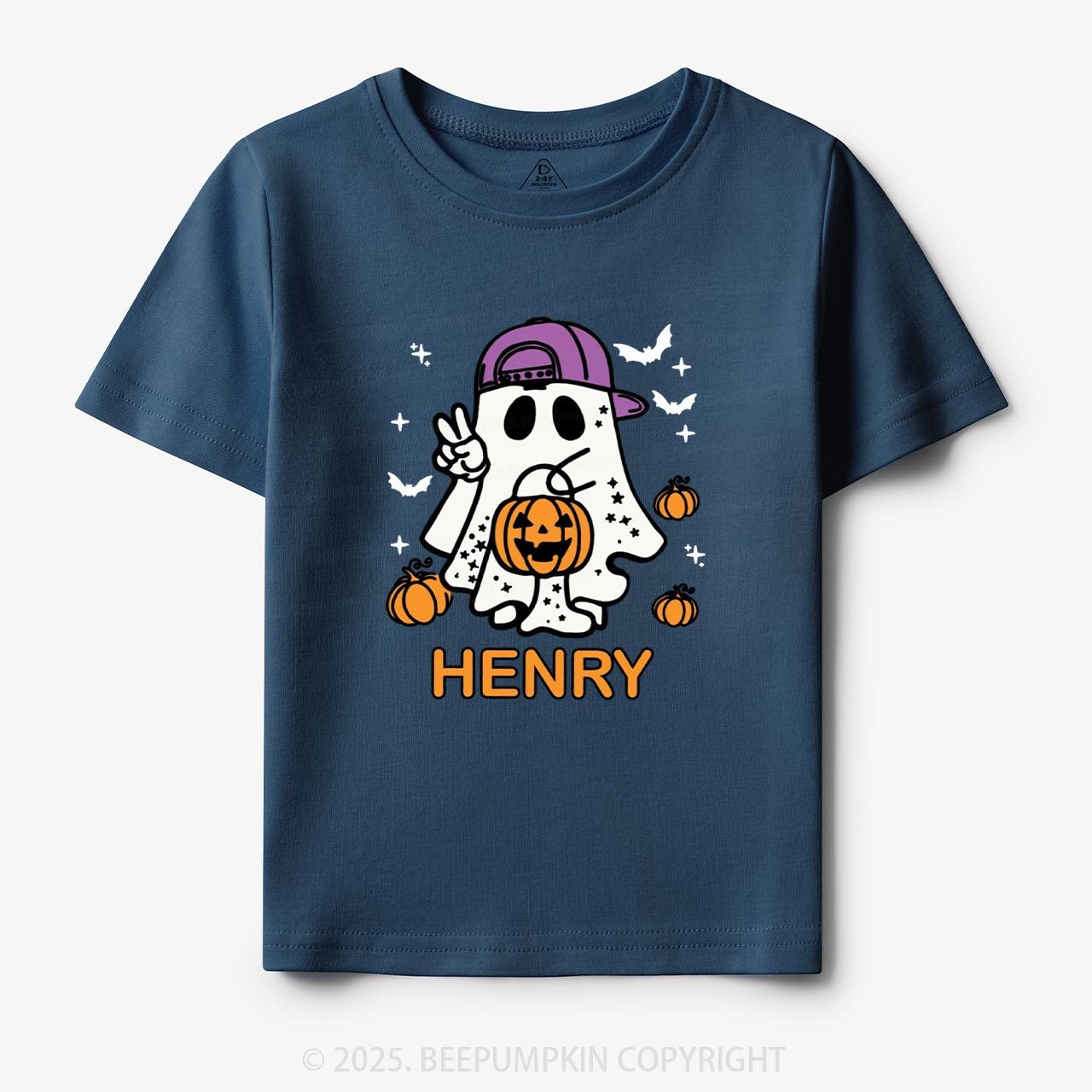Personalized Halloween Boy Ghost Toddler&Kid's Tees Beepumpkin