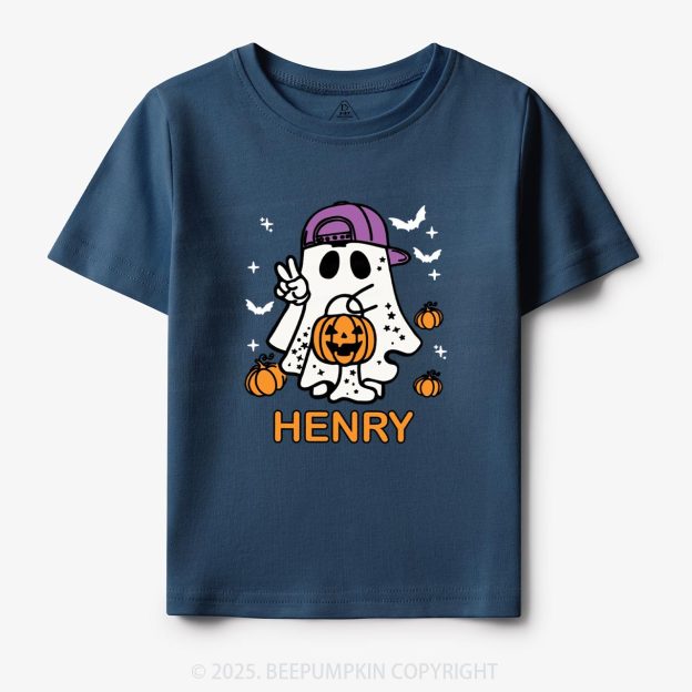 Personalized Halloween Boy Ghost Toddler&Kid's Tees Beepumpkin