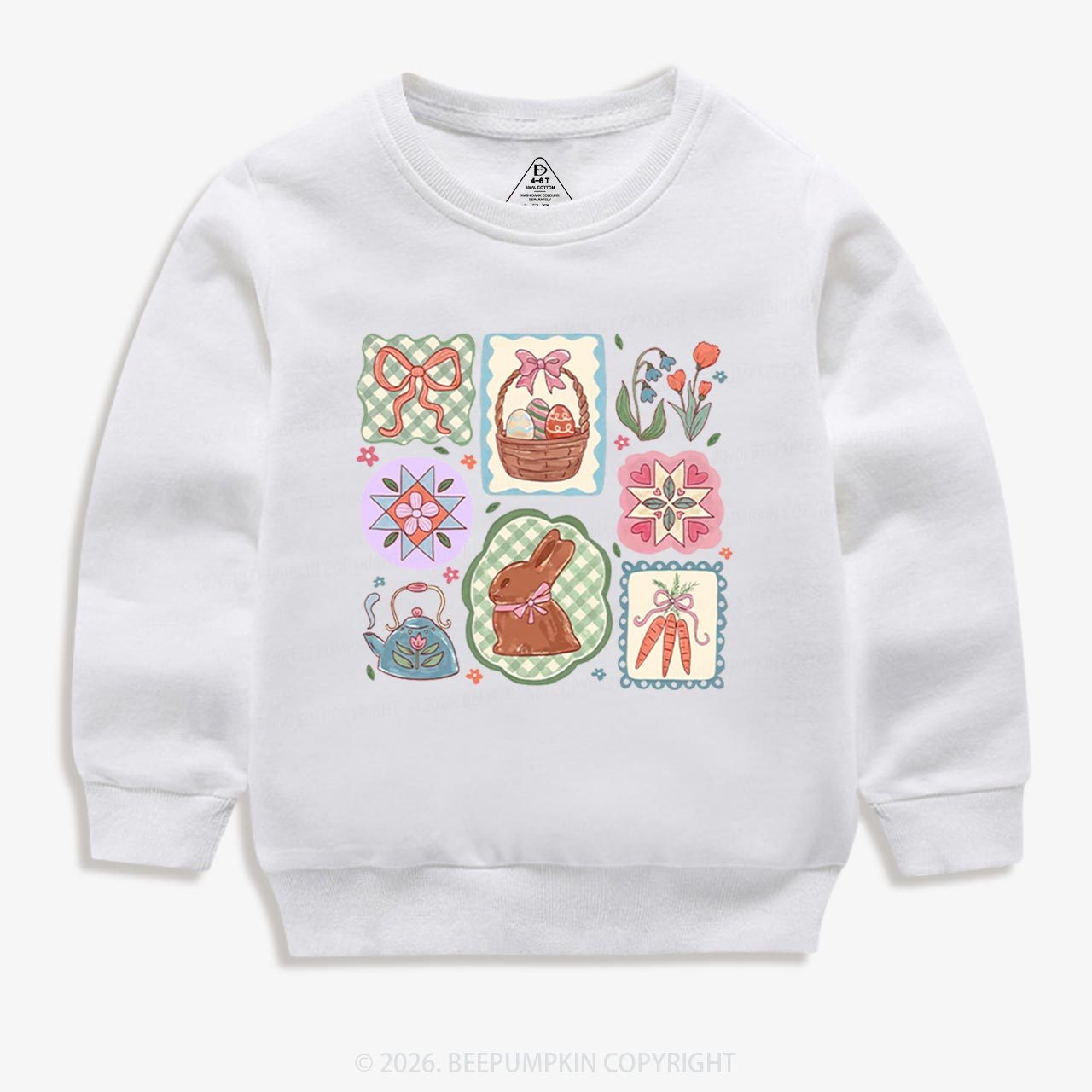 Pastel Easter Basket Kid's Sweatshirt