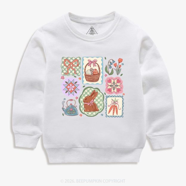 Pastel Easter Basket Kid's Sweatshirt