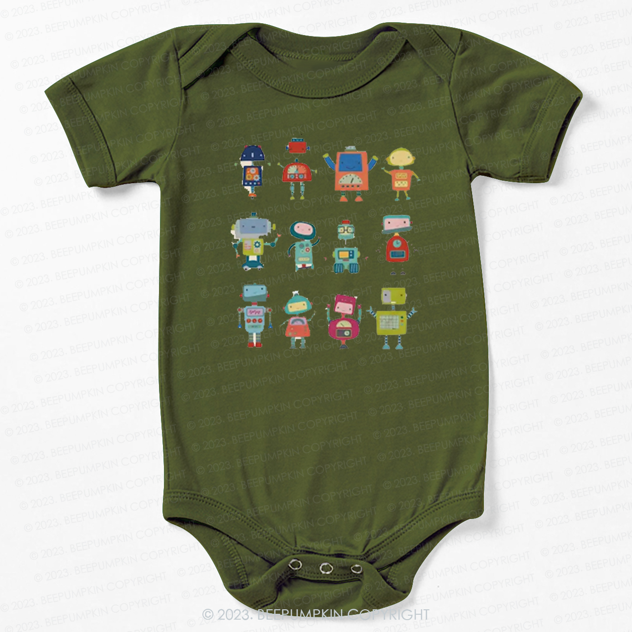Fun Robot Crew Bodysuit For Baby