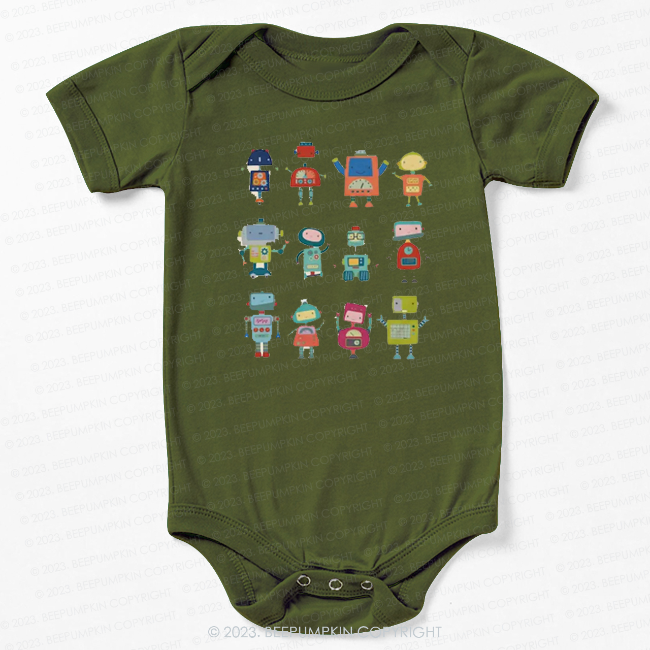 Fun Robot Crew Bodysuit For Baby