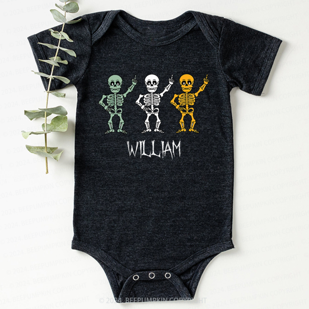Personalized Halloween Skeleton Bodysuit For Baby